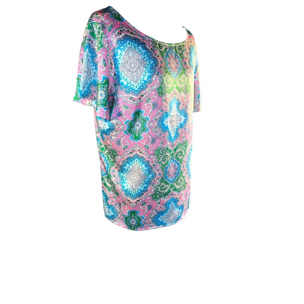 Talbots Loose Fit Summer Party Blouse Women Size Petite Large - Picture 2 of 10